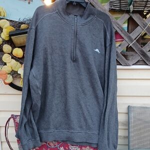 Tommy Bahama Charcoal Zip-Up Sweater